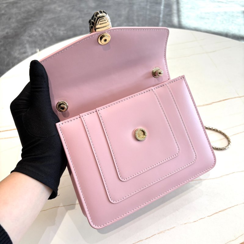 BVLGARI Serpenti Forever 蛇頭包 火烈鳥石英粉色小牛皮-3