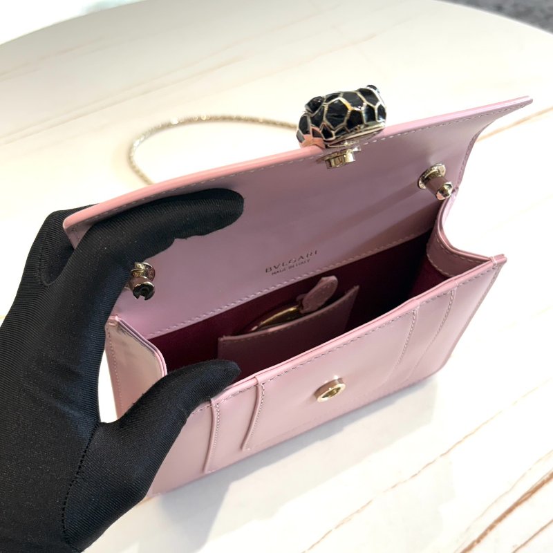 BVLGARI Serpenti Forever 蛇頭包 火烈鳥石英粉色小牛皮-4