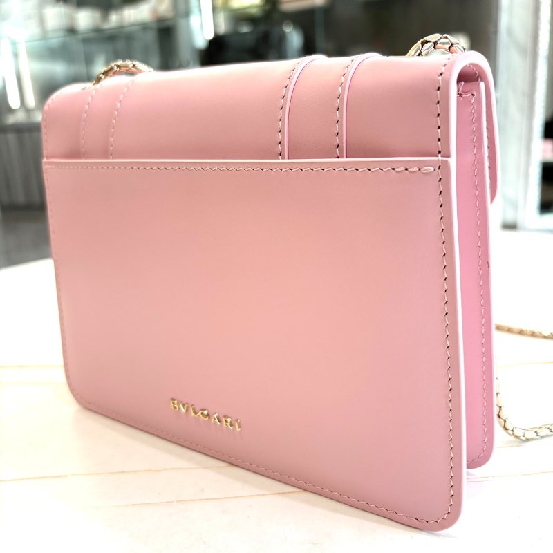BVLGARI Serpenti Forever 蛇頭包 火烈鳥石英粉色小牛皮-8