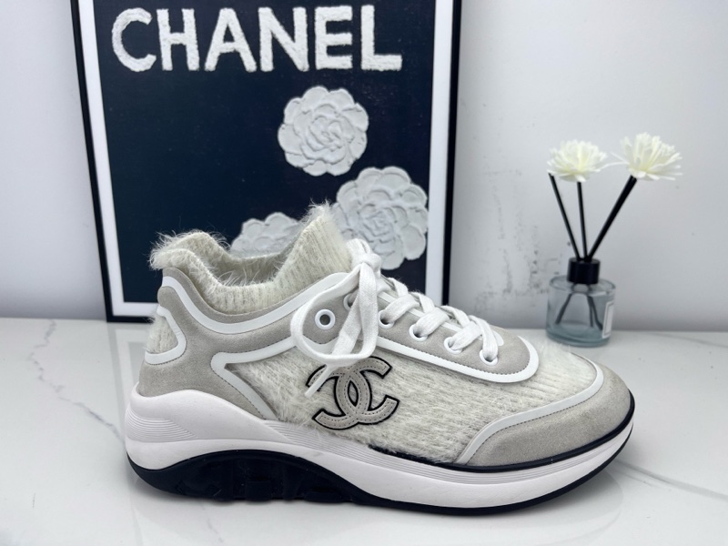 Chanel 香奈兒 毛絨雙C米白色運動鞋 37.5碼 下地一次 成色如圖-5