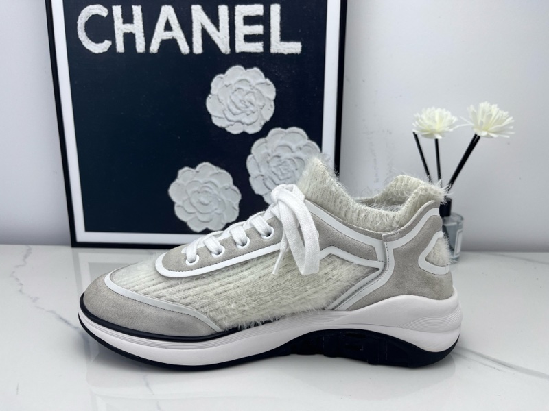 Chanel 香奈兒 毛絨雙C米白色運動鞋 37.5碼 下地一次 成色如圖-6