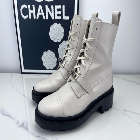 Hermes愛馬仕 Funk米白色Kelly短靴 36.5碼 98新