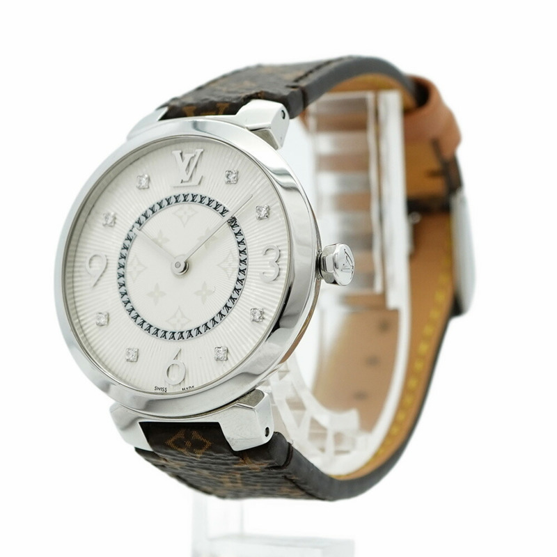 路易威登 Tambour Q13MJ 銀色錶盤小姐腕錶-2