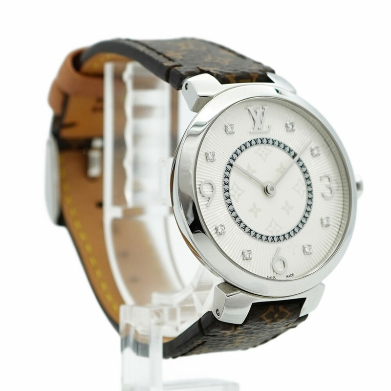 路易威登 Tambour Q13MJ 銀色錶盤小姐腕錶-3