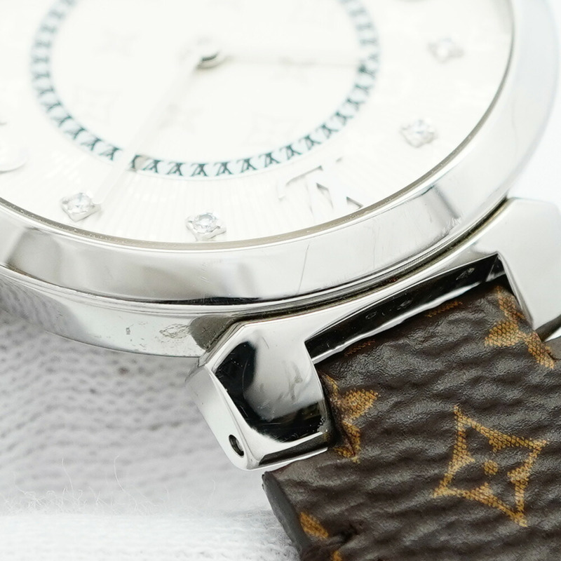 路易威登 Tambour Q13MJ 銀色錶盤小姐腕錶-6