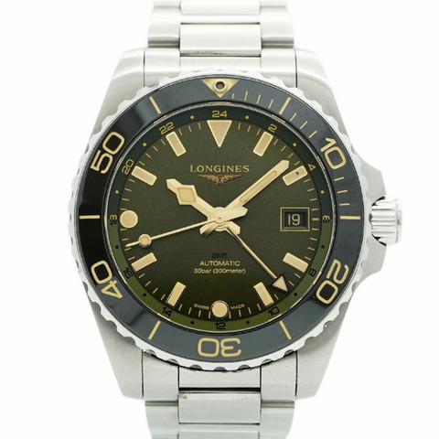 浪琴錶 HydroConquest GMT L3.790.4 綠色錶盤男士腕錶