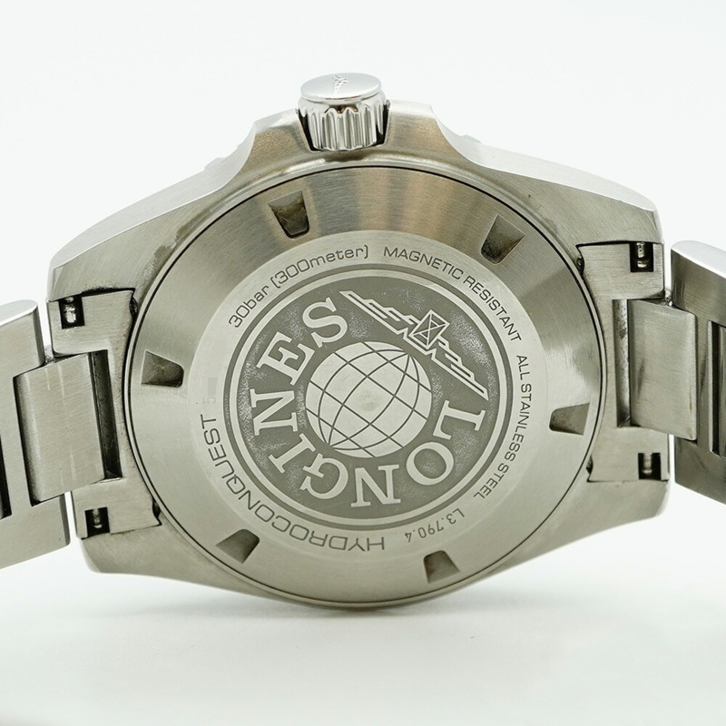 浪琴錶 HydroConquest GMT L3.790.4 綠色錶盤男士腕錶-5