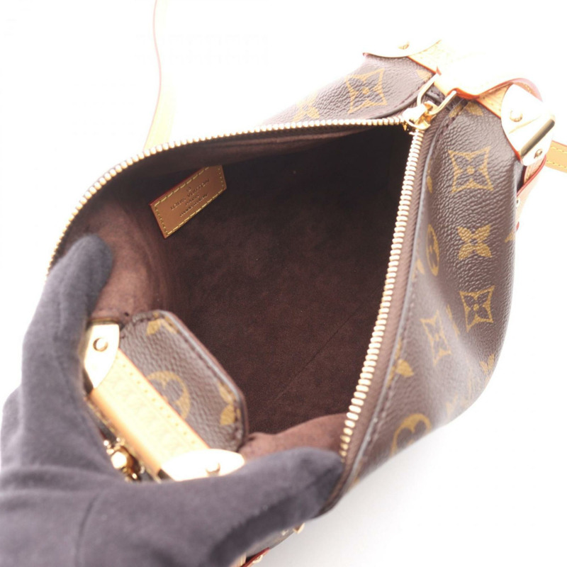 路易威登側掛式MM Monogram帆布手提包,塗層帆布和皮革,女士,棕色,M46358-2
