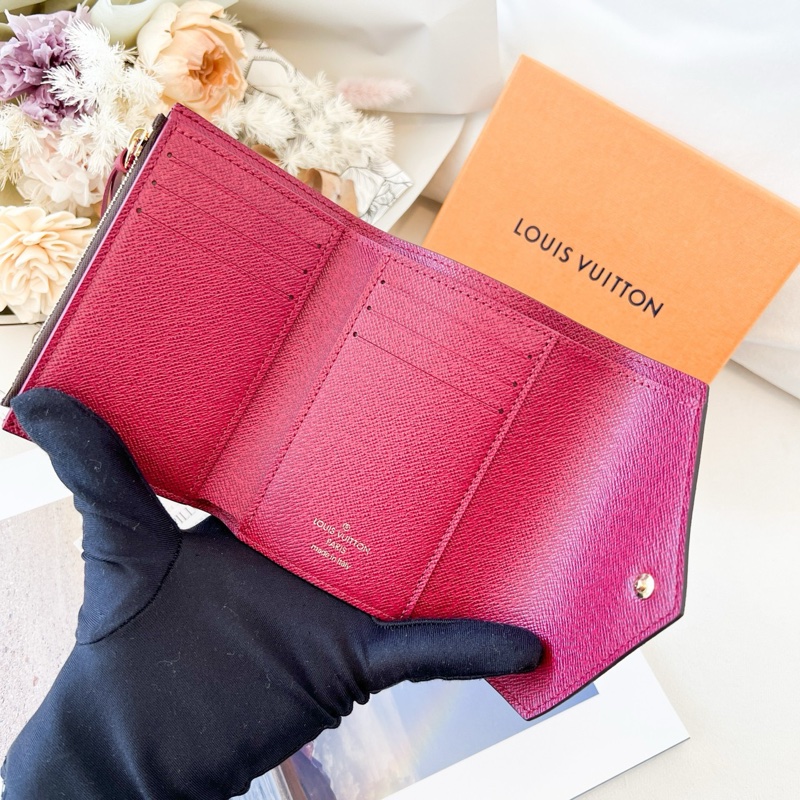 全新閒置✨ LV Victorine系列經典Monogram老花三折短夾零錢袋短夾豆豆款-8