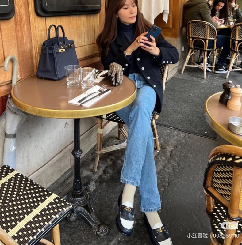 Celine 凱旋門樂福鞋 深藍色-19