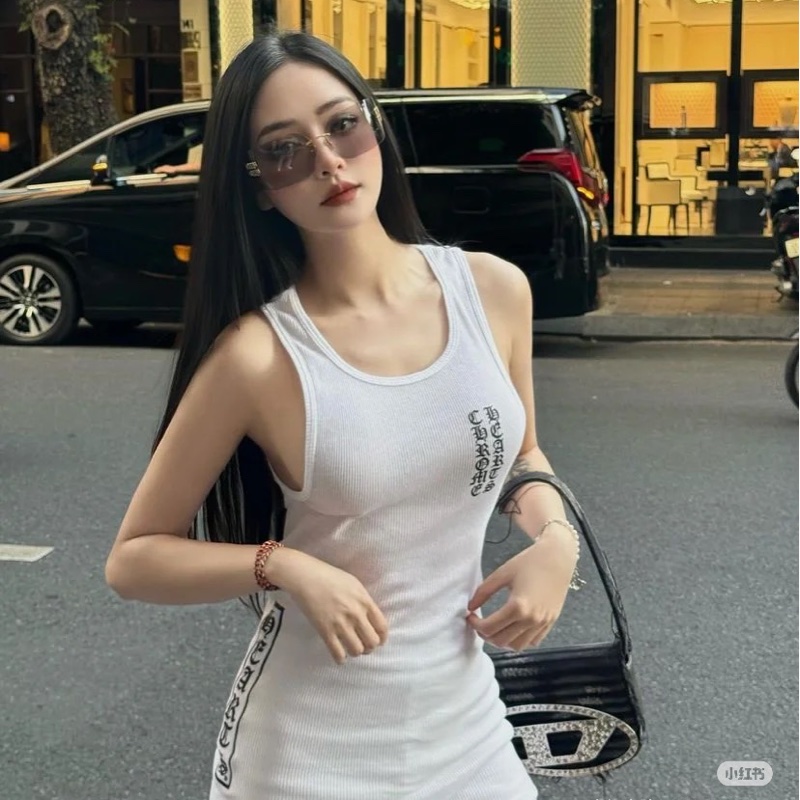 Chrome hearts 白色背心🤍🤍🤍 可當洋裝-3