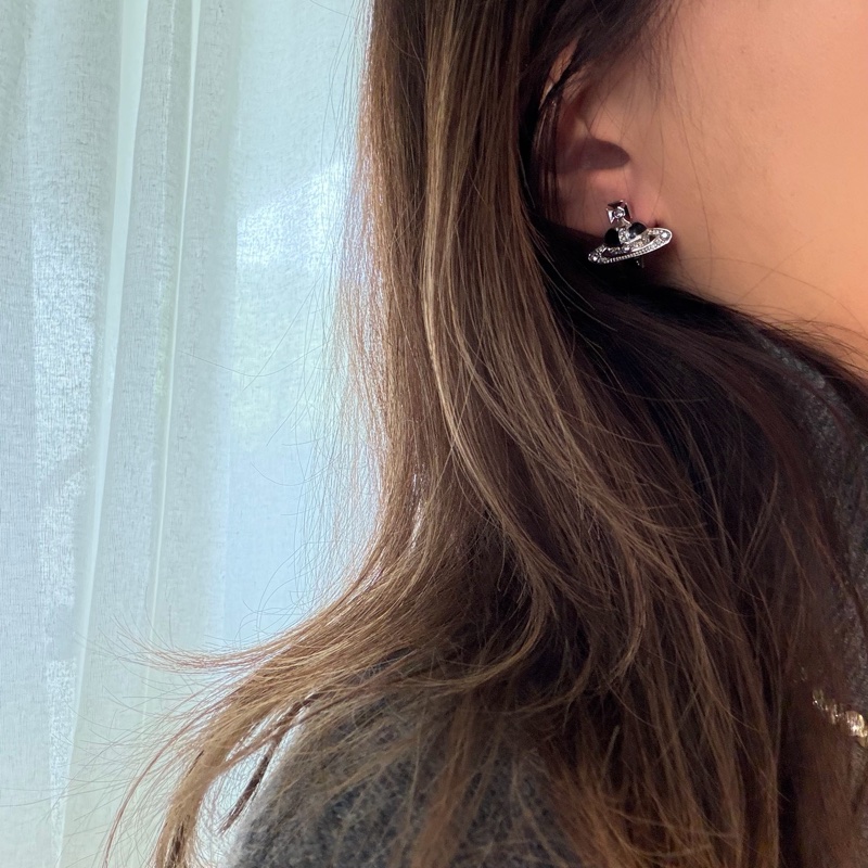 Vivienne Westwood 🪐New Diamante Heart 愛心耳環-0
