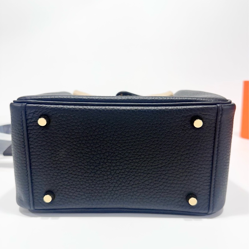 愛馬仕 全新 MiniLindy 2代 黑金 K刻-1