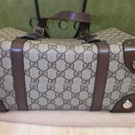 GUCCI男士手提包 老花帆布配皮革-7