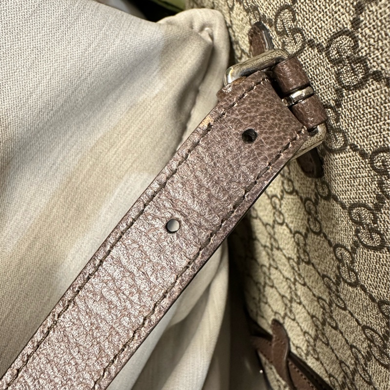 GUCCI男士手提包 老花帆布配皮革-15