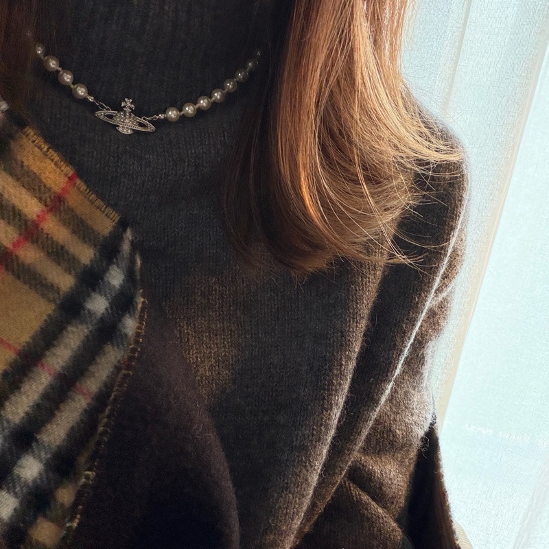 Vivienne Westwood🪐Mini Bas Relief 經典 珍珠項鍊 吊墜 耳環-1