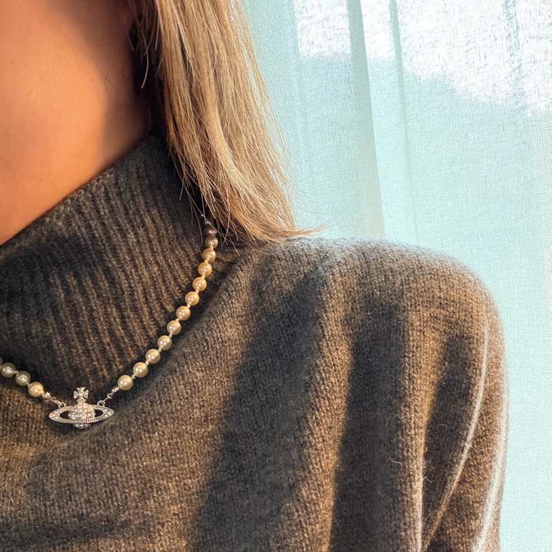 Vivienne Westwood🪐Mini Bas Relief 經典 珍珠項鍊 吊墜 耳環-3