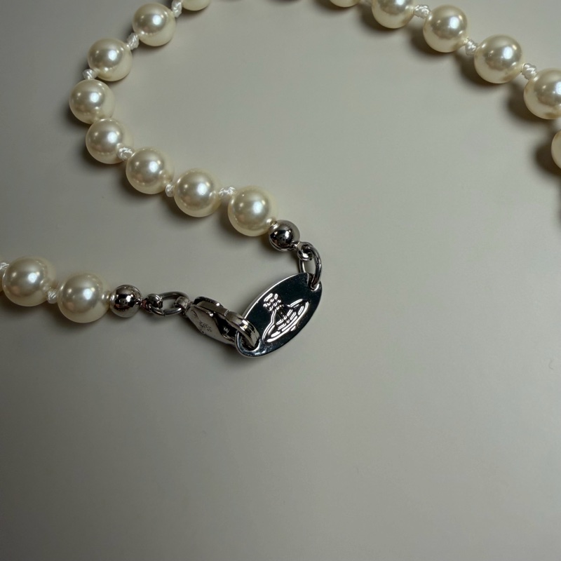 Vivienne Westwood🪐Mini Bas Relief 經典 珍珠項鍊 吊墜 耳環-5