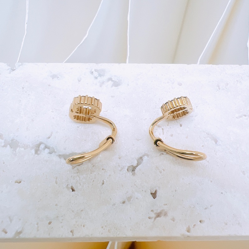 Dior clair d lune CD水鑽金色耳夾/耳環-3