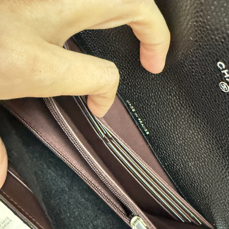 香奈兒。Chanel 荔枝皮經典長夾。銀-4