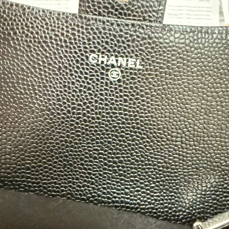 香奈兒。Chanel 荔枝皮經典長夾。銀-6