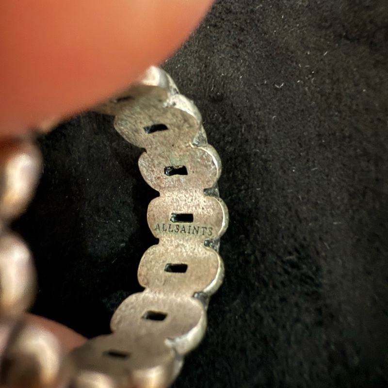Allsaints 中性 925純銀 厚實 男女皆可用 8號-3