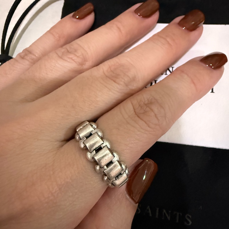 Allsaints 中性 925純銀 厚實 男女皆可用 8號-4