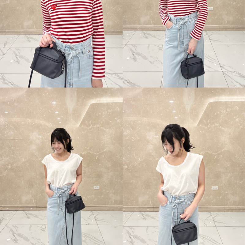 Longchamp Le Pliage Xtra 牛皮斜背包 海軍藍-3