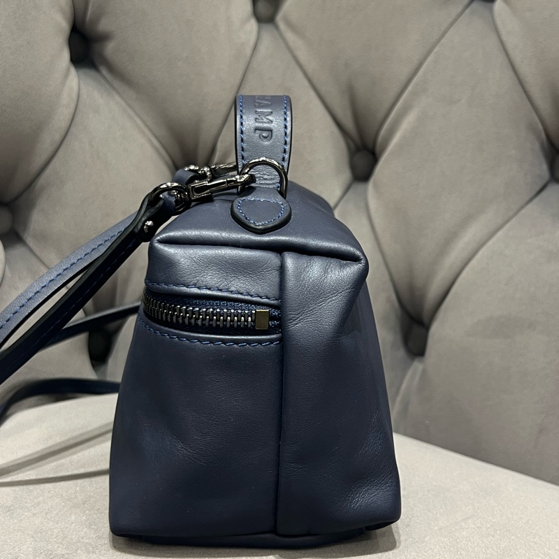 Longchamp Le Pliage Xtra 牛皮斜背包 海軍藍-5