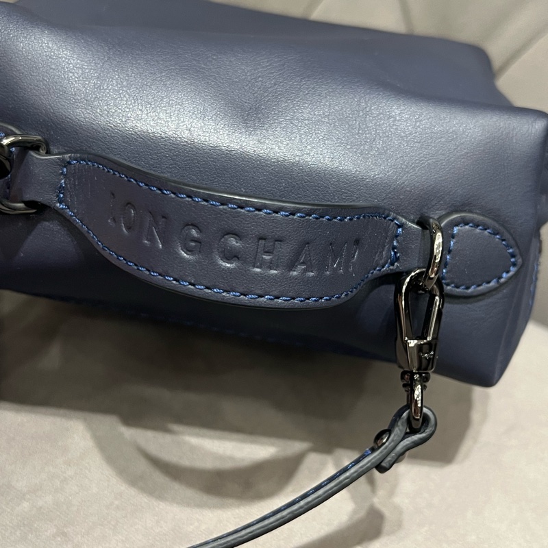 Longchamp Le Pliage Xtra 牛皮斜背包 海軍藍-6