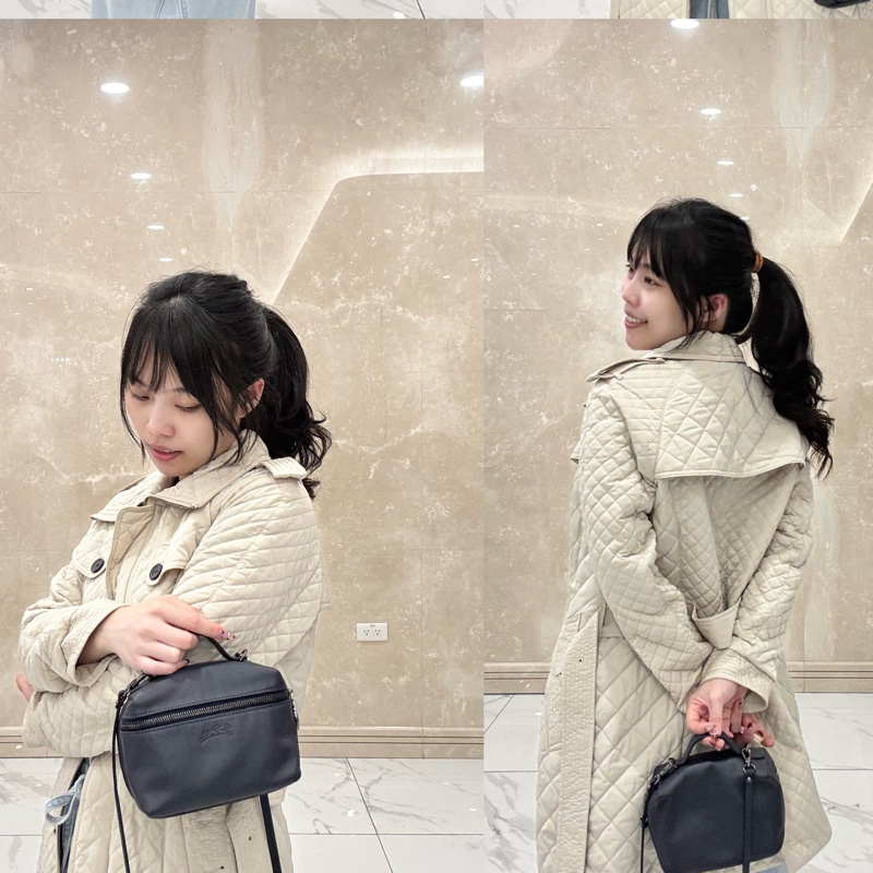 Longchamp Le Pliage Xtra 牛皮斜背包 海軍藍-17