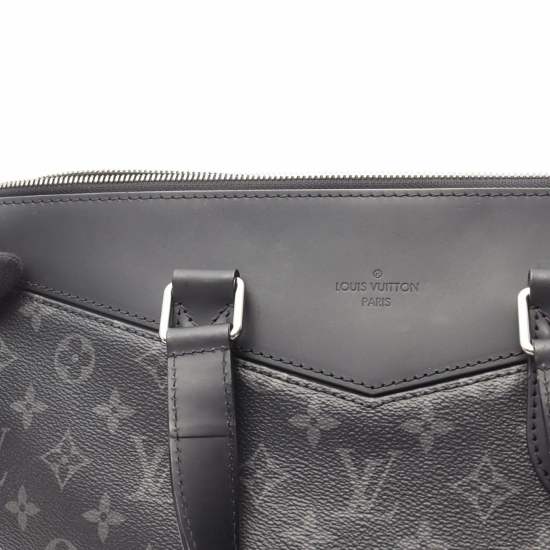 路易威登 Explorer Monogram Eclipse 公事包，男士黑色塗層帆布和皮革商務包，型號 M40566-8