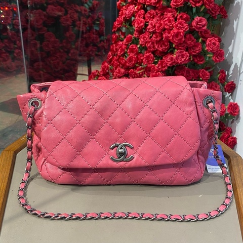 chanel 紅色翻蓋cf鏈條包