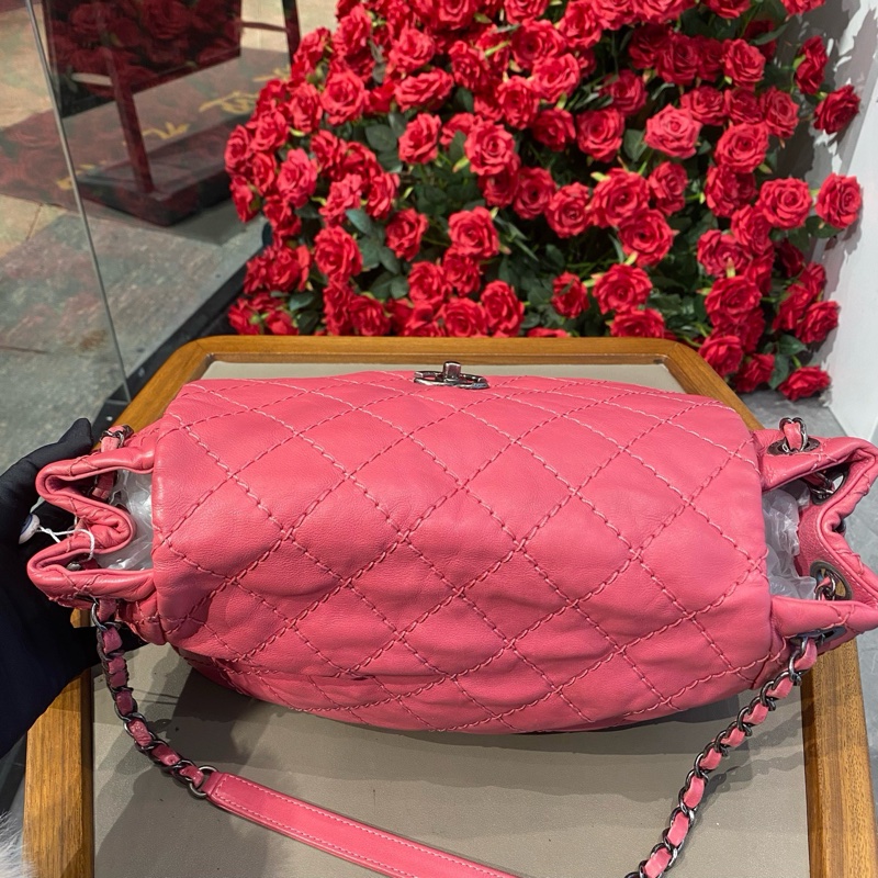 chanel 紅色翻蓋cf鏈條包-3