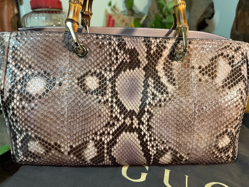 Gucci 真蟒蛇皮 手拿肩背包（全新）-3