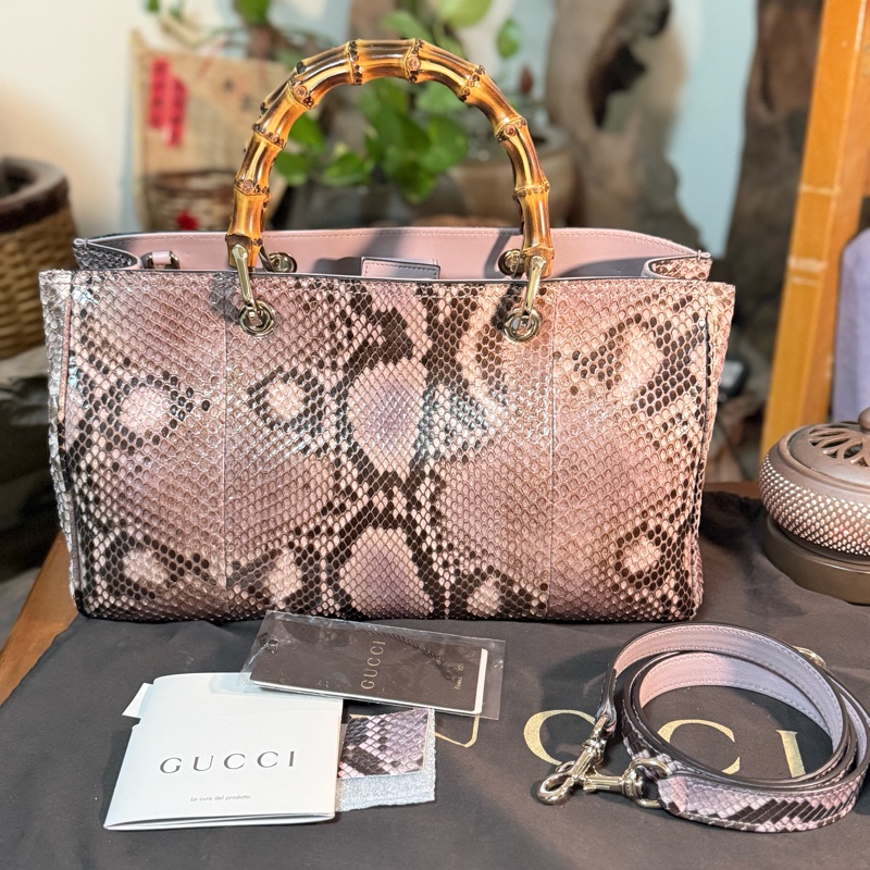 Gucci 真蟒蛇皮 手拿肩背包（全新）-5