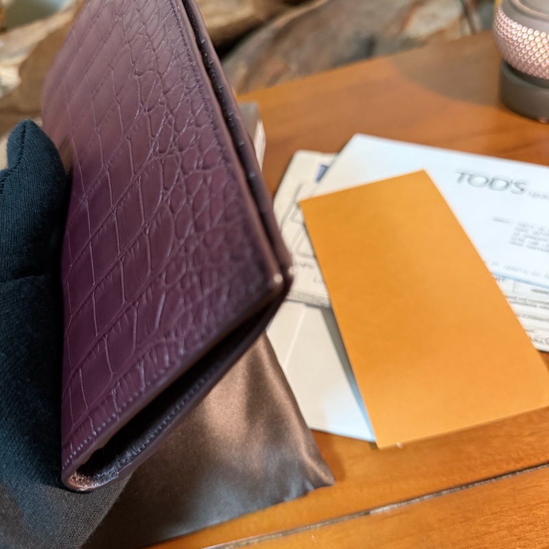 TOD’S 真鱷魚皮（腹部）長夾-3