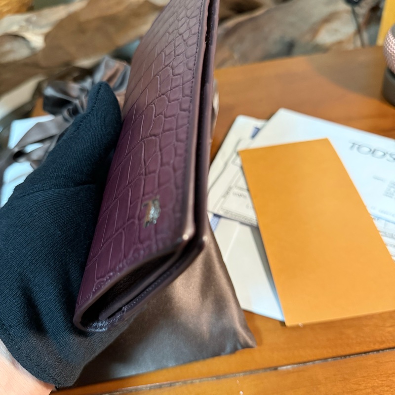 TOD’S 真鱷魚皮（腹部）長夾-7