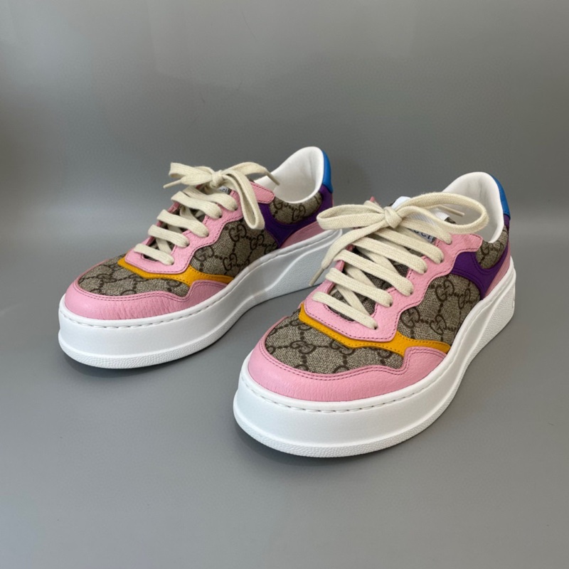 Gucci/古馳 餅乾鞋，GG時尚運動鞋，粉黃藍紫多色配色休閒板鞋，尺碼：36.5碼-0