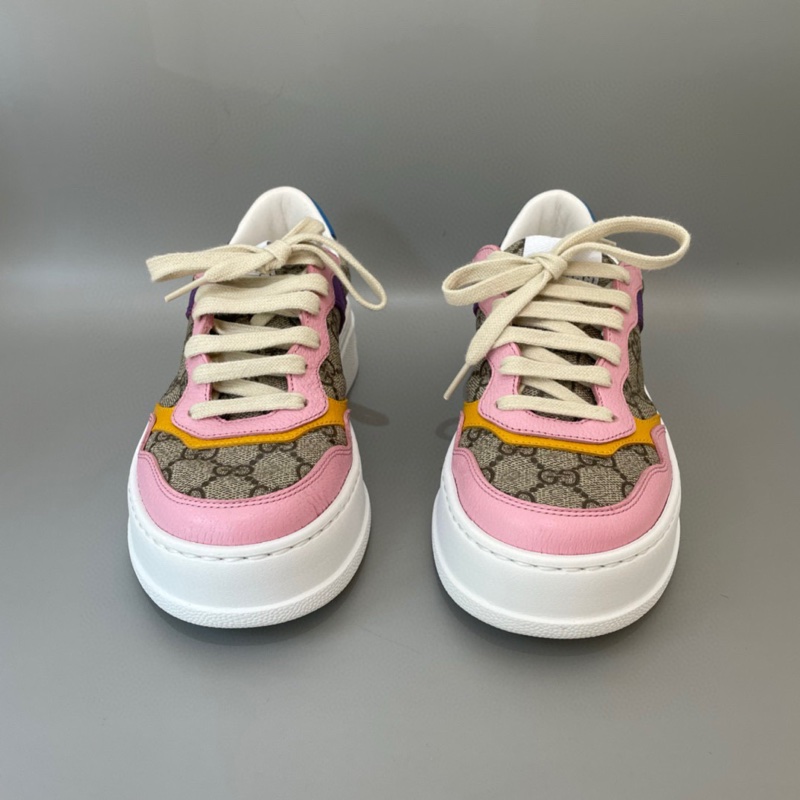 Gucci/古馳 餅乾鞋，GG時尚運動鞋，粉黃藍紫多色配色休閒板鞋，尺碼：36.5碼-2