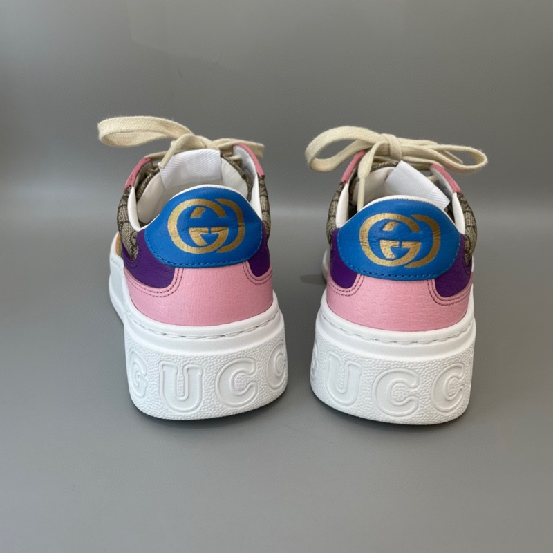 Gucci/古馳 餅乾鞋，GG時尚運動鞋，粉黃藍紫多色配色休閒板鞋，尺碼：36.5碼-4
