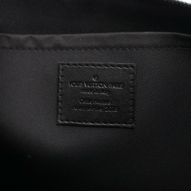 路易威登 Pochette Cosmos 手拿包，塗層帆布和皮革，Monogram Eclipse Glaze 圖案，男士，黑色，M63373-3