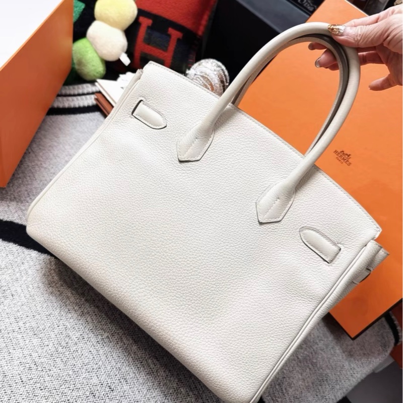 Hermes愛馬仕 birkin 30 奶昔白,金扣,X刻,togo皮,99新,配件有塵袋-8