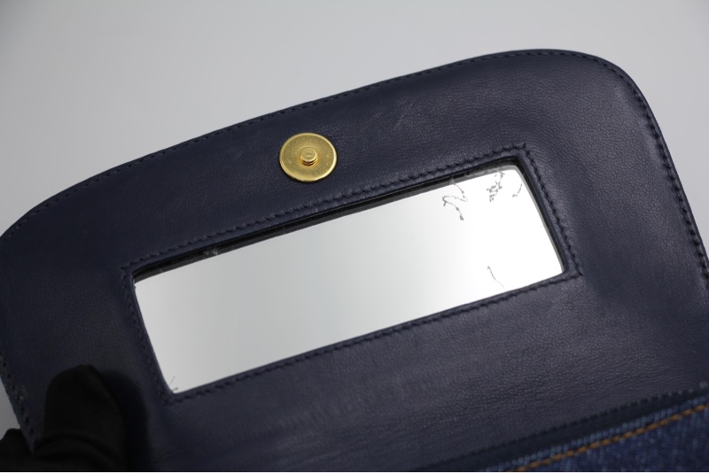 Chanel Blue Denim Coco Cosmetic Pouch Makeup Case Pouch-9