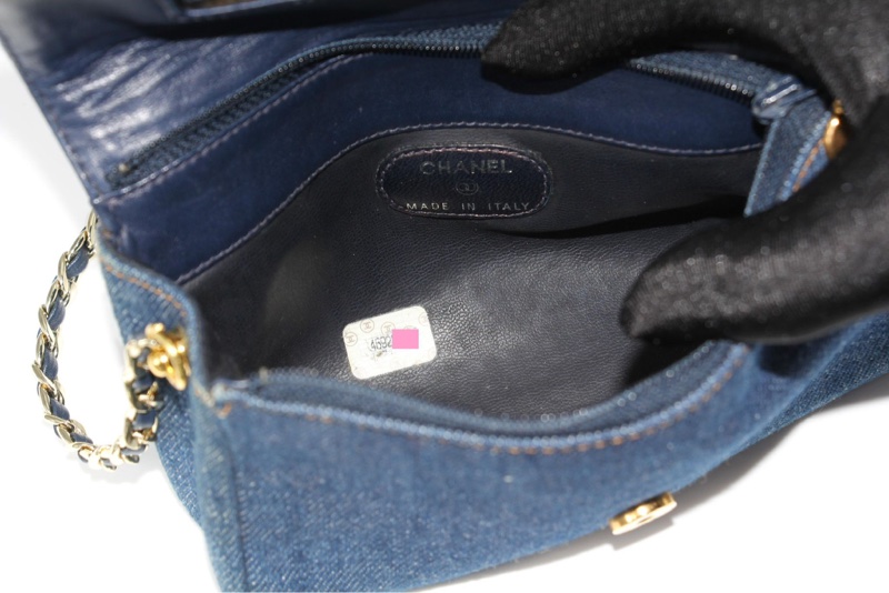 Chanel Blue Denim Coco Cosmetic Pouch Makeup Case Pouch-11