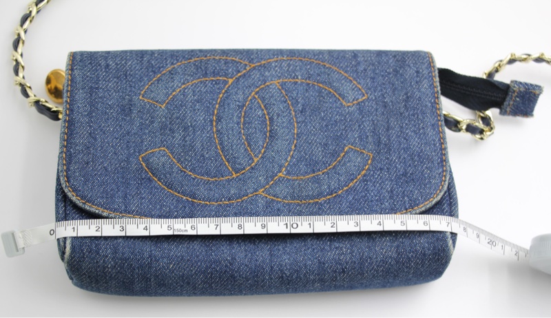 Chanel Blue Denim Coco Cosmetic Pouch Makeup Case Pouch-15