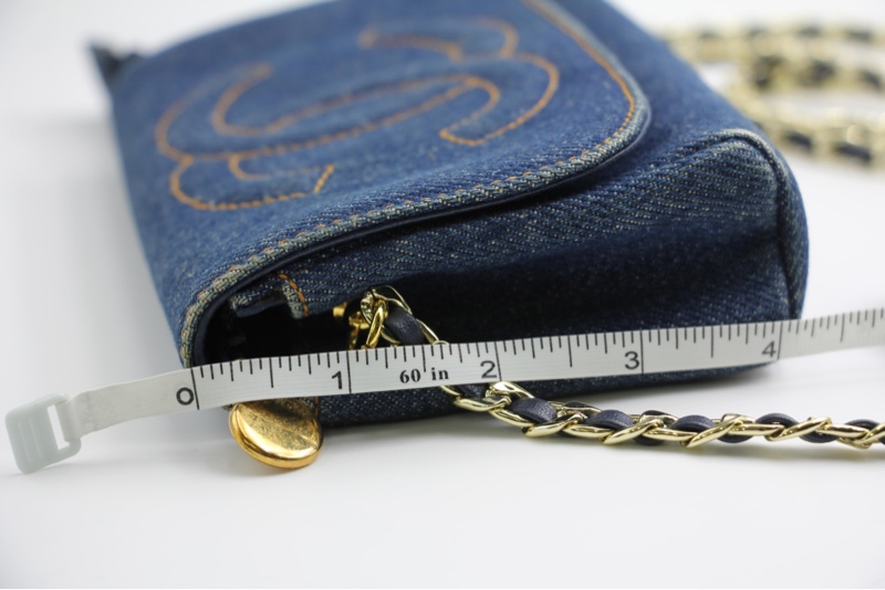 Chanel Blue Denim Coco Cosmetic Pouch Makeup Case Pouch-16