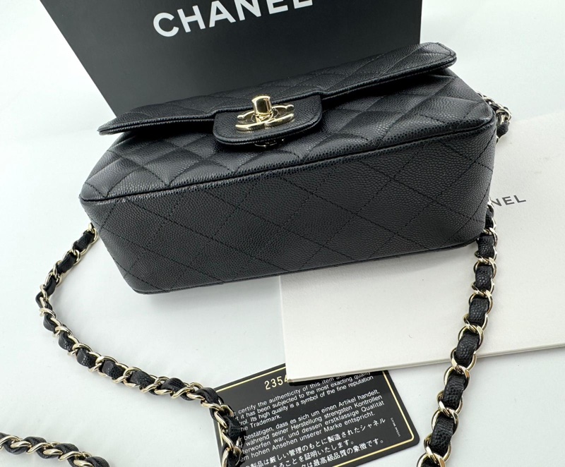 Chanel 2017 Caviar Leather Mini Classic Flap Bag-4