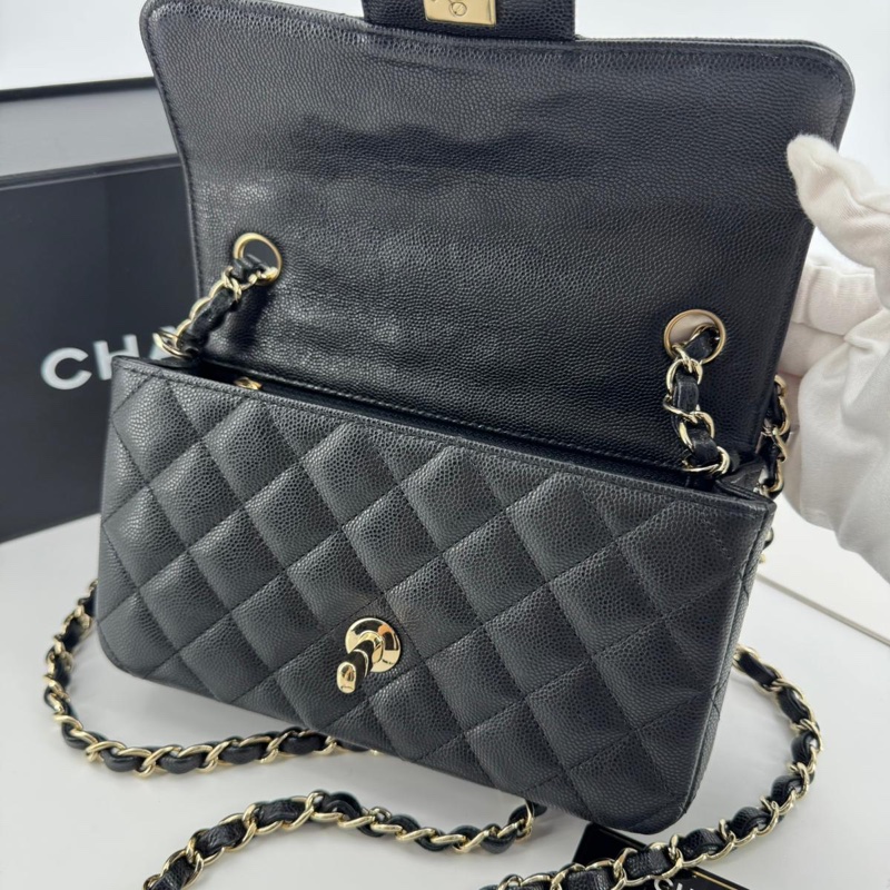 Chanel 2017 Caviar Leather Mini Classic Flap Bag-6