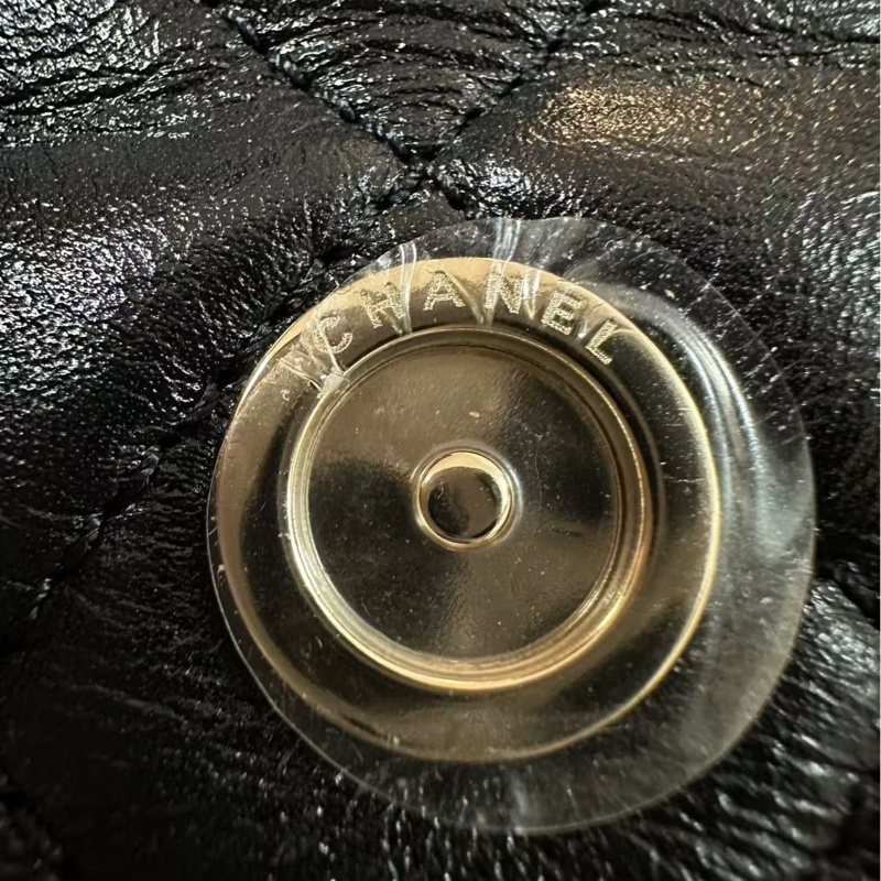 Chanel 22C Shiny Calfskin Black Quilted Small Duma Pockets Drawstring Backpack-16